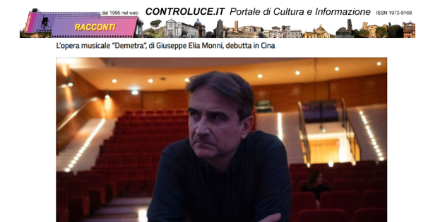 L’opera musicale “Demetra”, di Giuseppe Elia Monni, debutta in Cina